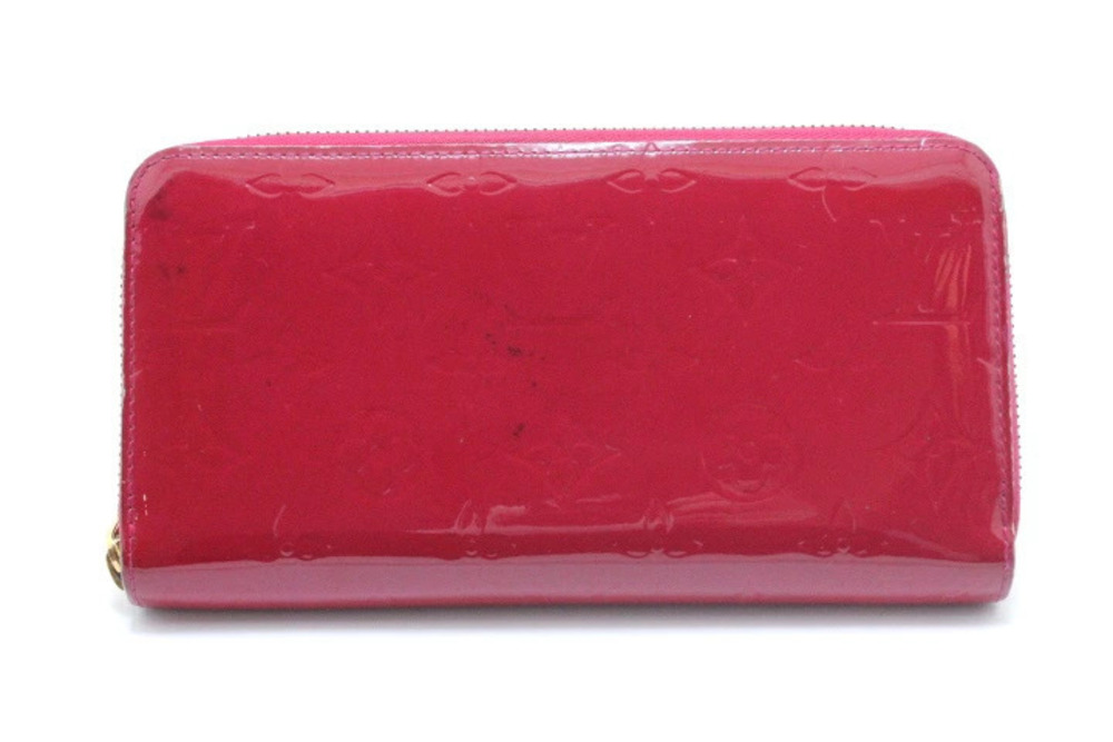 LOUIS VUITTON Zippy Wallet Round Zipper Long Rose Pink Indien Vernis
